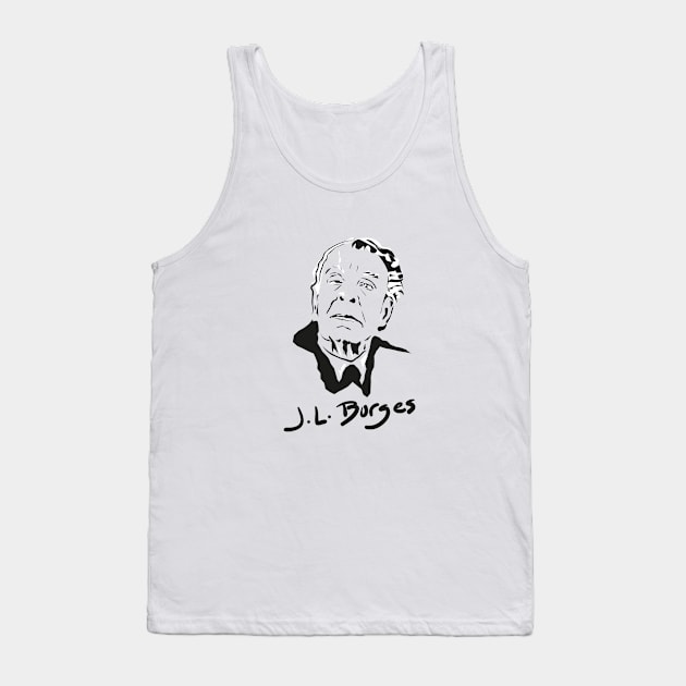 Portrait of Jorge Luis Borges Tank Top by Slownessi